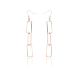 18k Rose Gold-Plated Triple Rectangle Drop Earring - streetregion