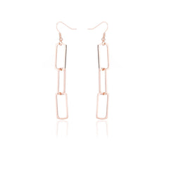 18k Rose Gold-Plated Triple Rectangle Drop Earring - streetregion