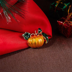 Orange & Green Pumpkin Brooch