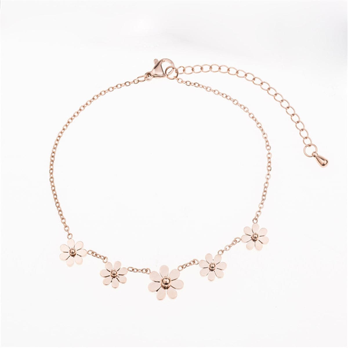 18k Rose Gold-Plated Sunflower Charm Bracelet - streetregion