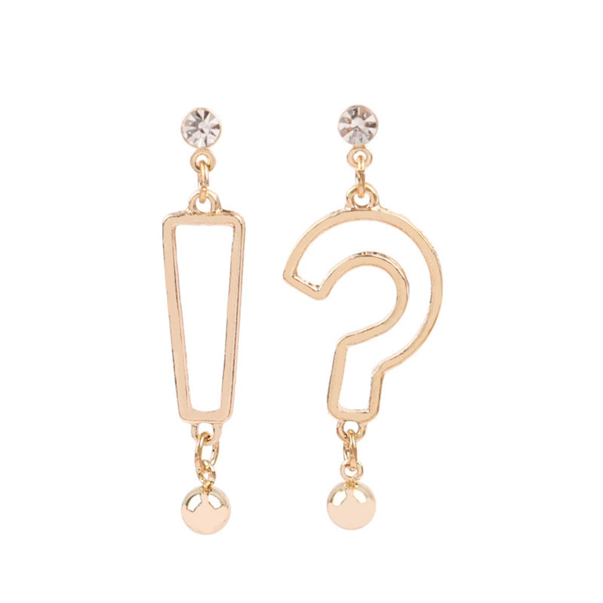 Cubic Zirconia & 18K Gold-Plated Expression Drop Earrings
