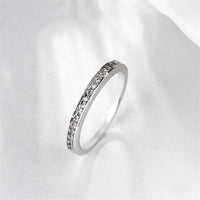Cubic Zirconia & Silver-Plated Channel Ring - streetregion