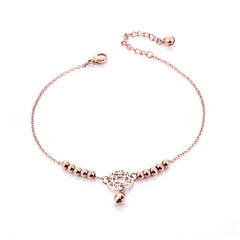 18K Rose Gold-Plated Coin Charm Bead Anklet