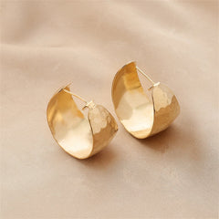 18K Gold-Plated Fish Scales C-Huggie Earrings