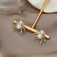 Pearl & 18k Gold-Plated Spider Stud Earrings