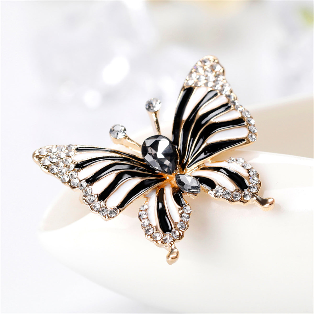 Crystal & Cubic Zirconia Butterfly Brooch