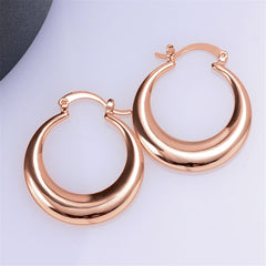 Rose Goldtone Smooth Hoop Earrings - streetregion