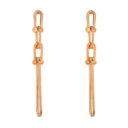 18K Gold-Plated Studded Drop Earrings