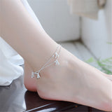 Fine Silver-Plated Peanut Charm Anklet