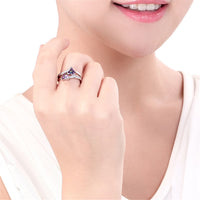 Pink Crystal Double Heart Ring