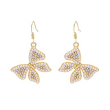 Pearl & Cubic Zirconia 18k Gold-Plated Butterfly Drop Earrings