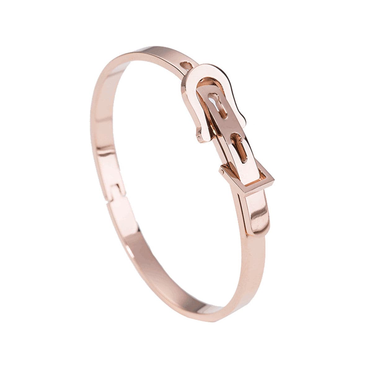 18K Rose Gold-Plated Belt Bangle