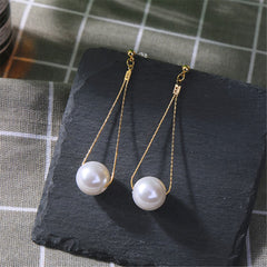 Pearl & 18K Gold-Plated Open Teardrop Earrings