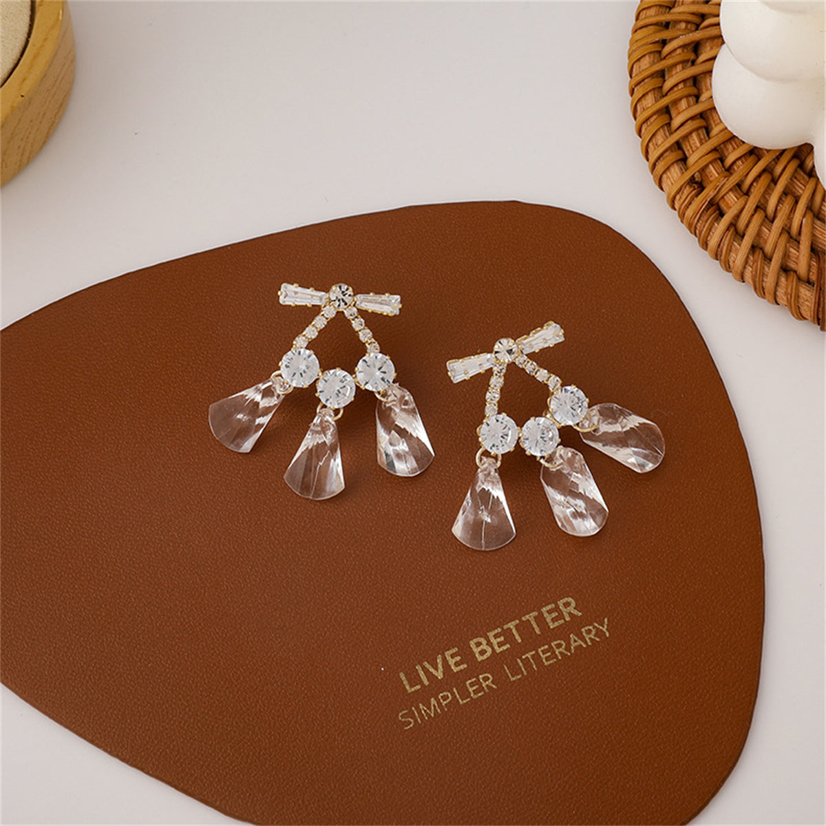 Crystal & Cubic Zirconia 18K Gold-Plated Tassel Drop Earrings