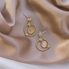Cubic Zirconia & Cat's Eye Star Drop Earrings