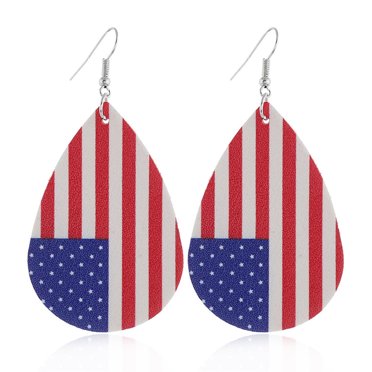 Red & White Polystyrene Flag Teardrop Drop Earrings