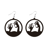 Black Acrylic Corpse Hand Drop Earrings
