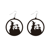 Black Acrylic Witch Silhouette Drop Earrings