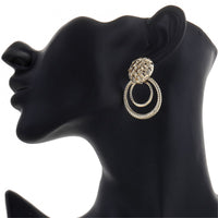 18k Gold-Plated Weave Hoop Drop Earrings