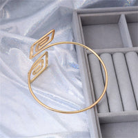 Goldtone Stacked-Square Bypass Arm Cuff