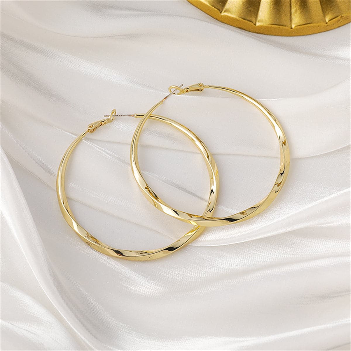 18K Gold-Plated Twisted Hoop Earrings