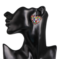 Crystal & Cubic Zirconia Heart Stud Earrings
