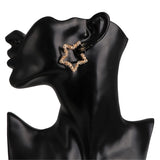 Goldtone Geometric Star Hoop Earrings