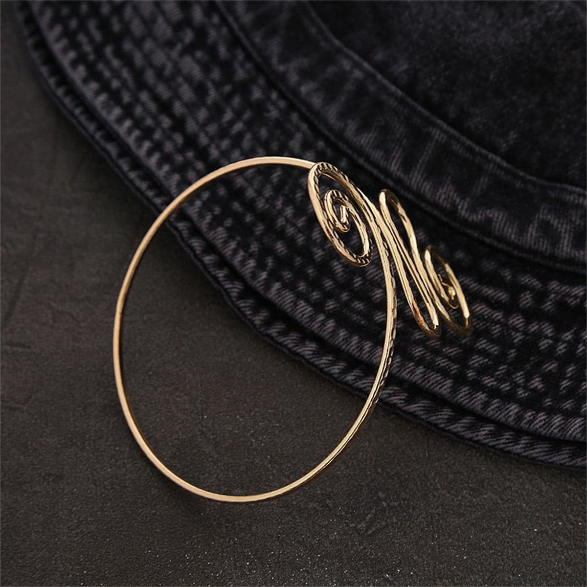 18K Gold-Plated Open Swirl Arm Cuff, everyday style, lifestyle look