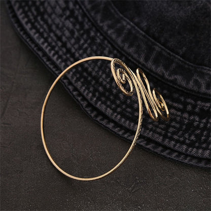18K Gold-Plated Open Swirl Arm Cuff, everyday style, lifestyle look