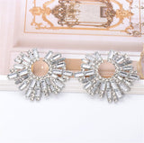 Cubic Zirconia & Silver-Plated Abstract Stud Earrings