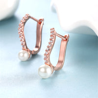 Pearl & 18k Rose Gold-Plated Huggie Earrings