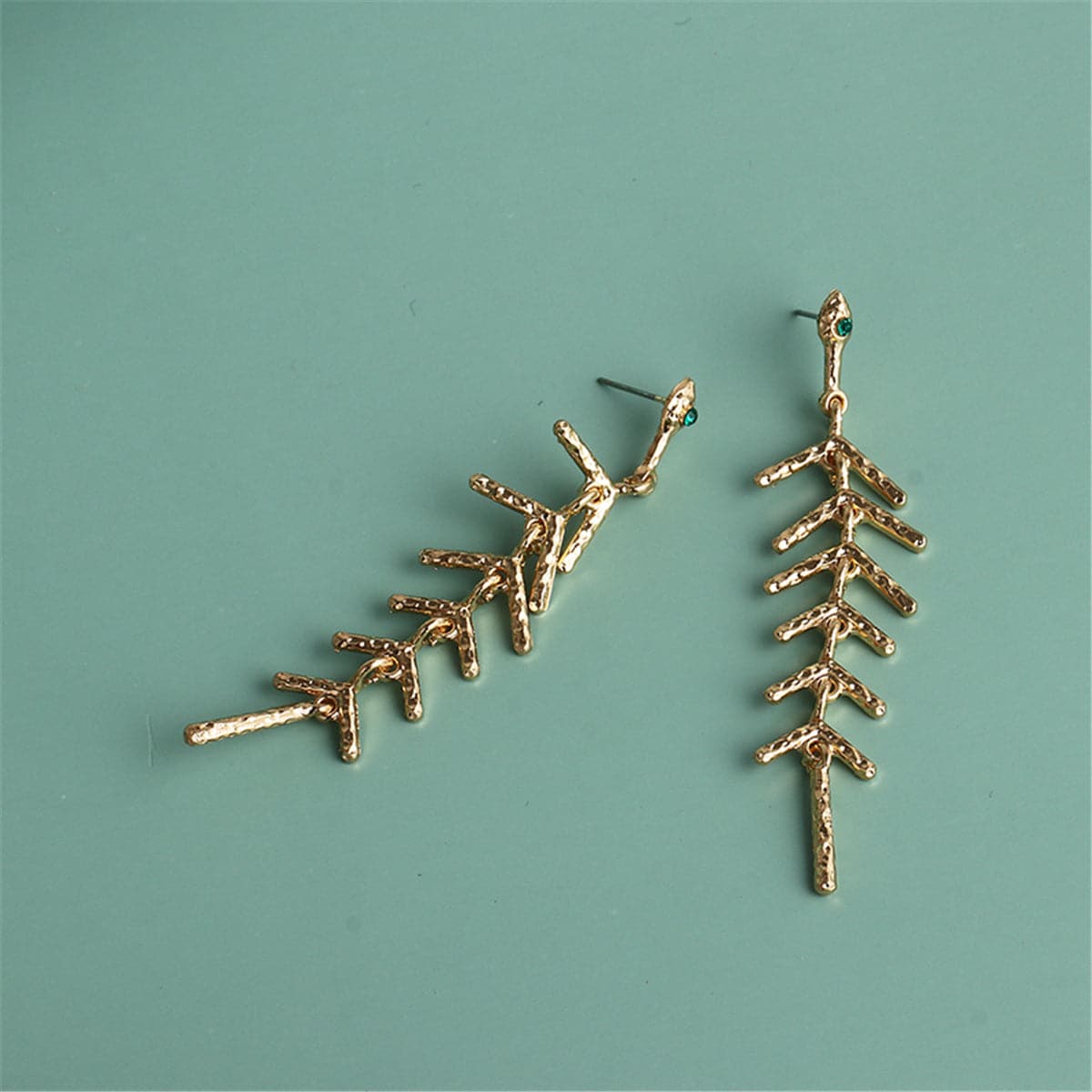 18K Gold-Plated Salix Leaf Drop Earrings