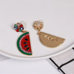 Crystal & Cubic Zirconia Watermelon Drop Earrings