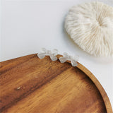 Frosted White Acrylic & Silver-Plated Bow Stud Earrings
