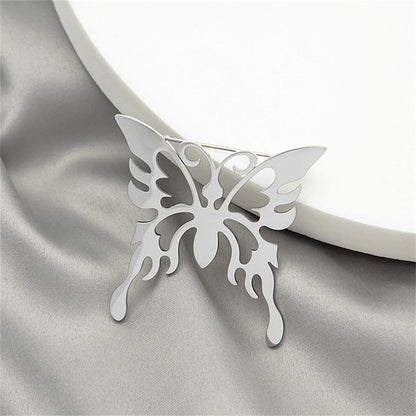 Silver-Plated Butterfly Brooch, silver brooch pin, vintage-inspired design, lifestyle look