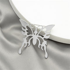 Silver-Plated Butterfly Brooch