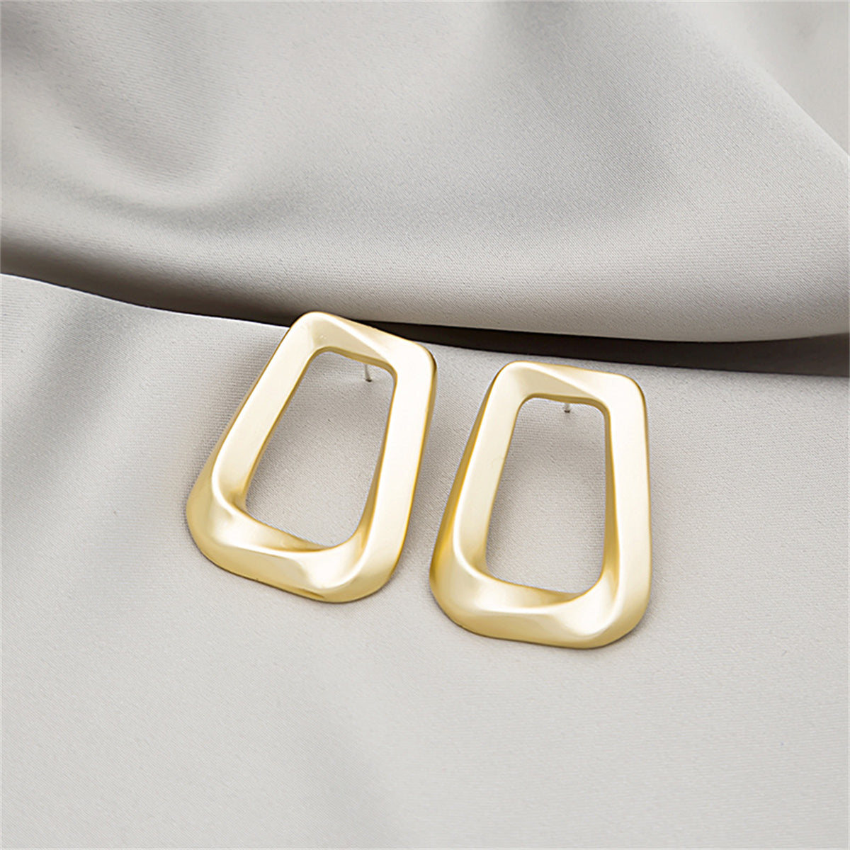 18K Gold-Plated Open Ladder Stud Earrings