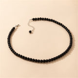 Black Quartz Beaded Choker Necklace