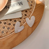 Ivory Enamel & 18k Gold-Plated Heart Stud Earrings