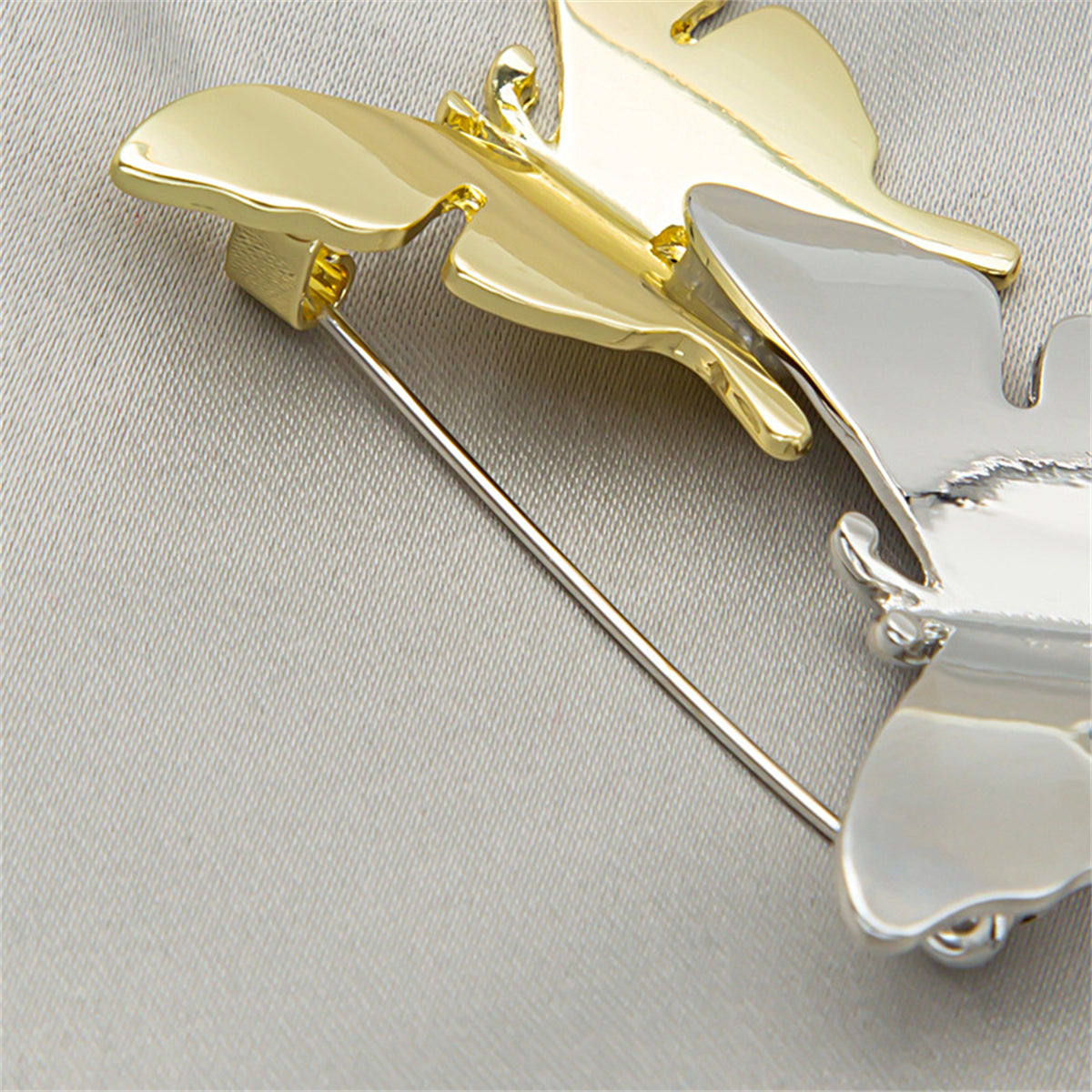 Two-Tone Double Butterfly Brooch