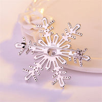 Cubic Zirconia & Silvertone Snowflake Brooch