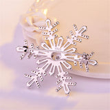 Cubic Zirconia & Silvertone Snowflake Brooch