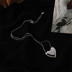 Silver-Plated Heart Pendant Necklace