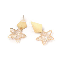 Crystal & Goldtone Geometric Star Drop Earrings