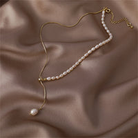 Pearl & 18k Gold-Plated Drop Necklace