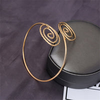 Goldtone Open Eye Bypass Arm Cuff