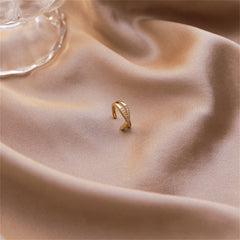 Cubic Zirconia & 18K Gold-Plated Ear Cuff