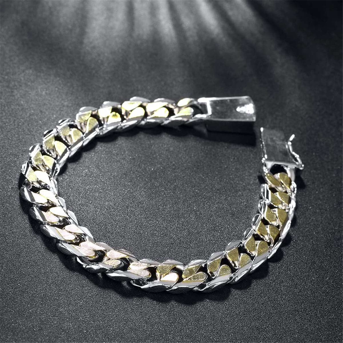 Silver-Plated & 18k Gold-Plated Link Bracelet - streetregion