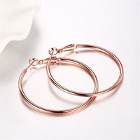 Rose Goldtone Hoop Earrings - streetregion