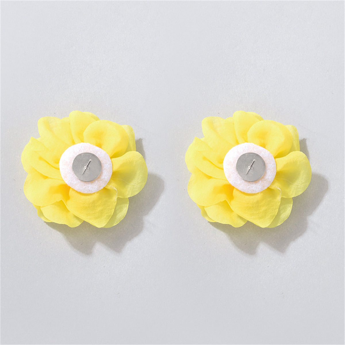 Yellow Floral Stud Earrings